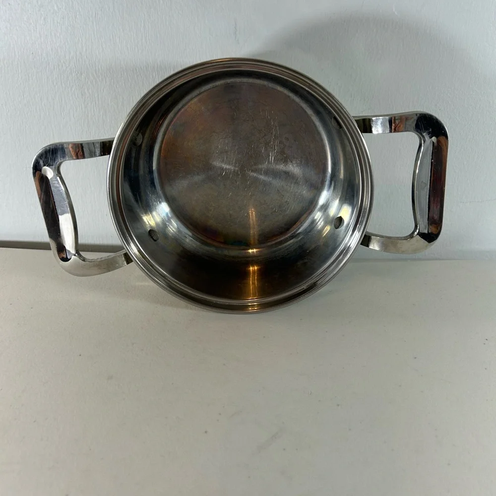 Vintage Blue willow stainless steel 1.5 quart pot